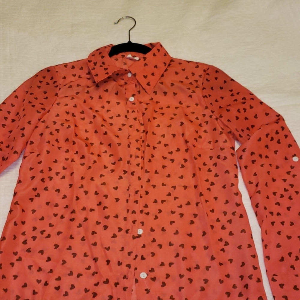 Womens Medium sheer button down